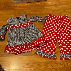 Hand Crafted Girls Matching Outfit size 6 (CI)